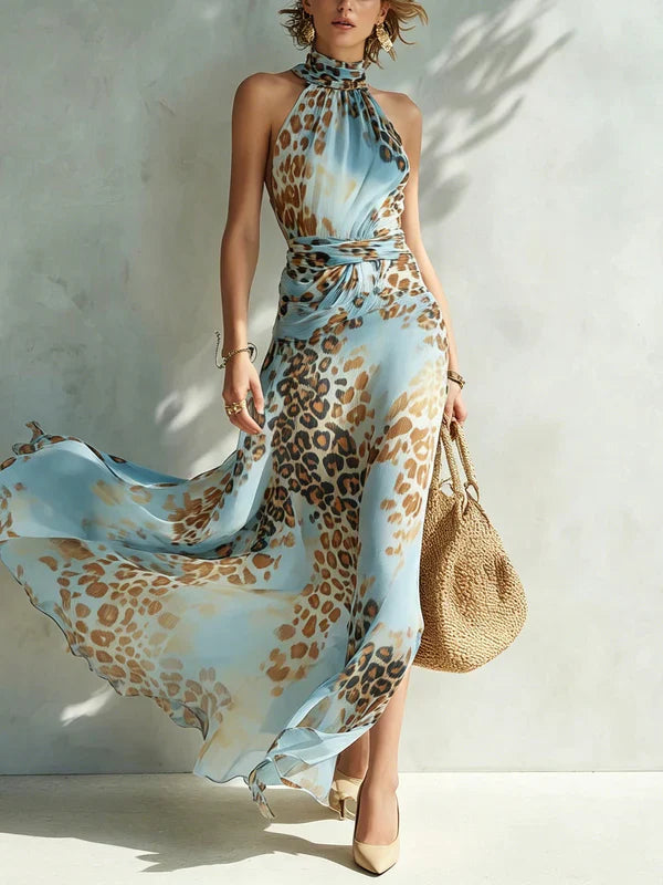 Desiree – Glamouröses Maxikleid mit Tiermuster