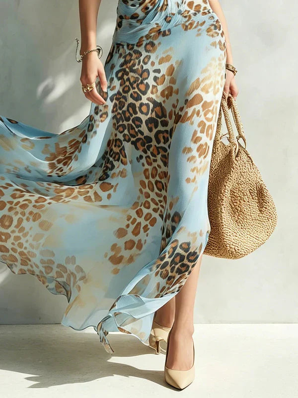 Desiree – Glamouröses Maxikleid mit Tiermuster