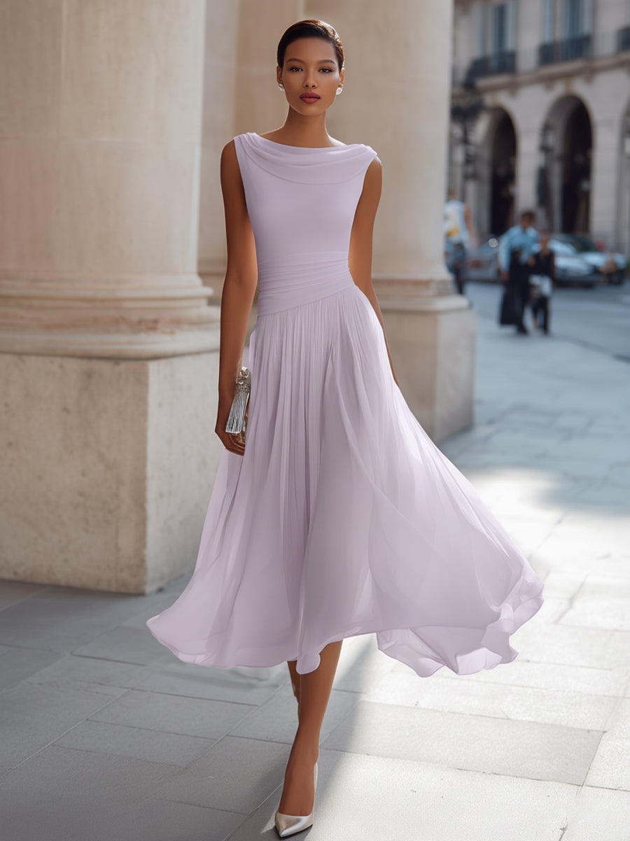 Mirella | Elegantes Midikleid mit Plissee