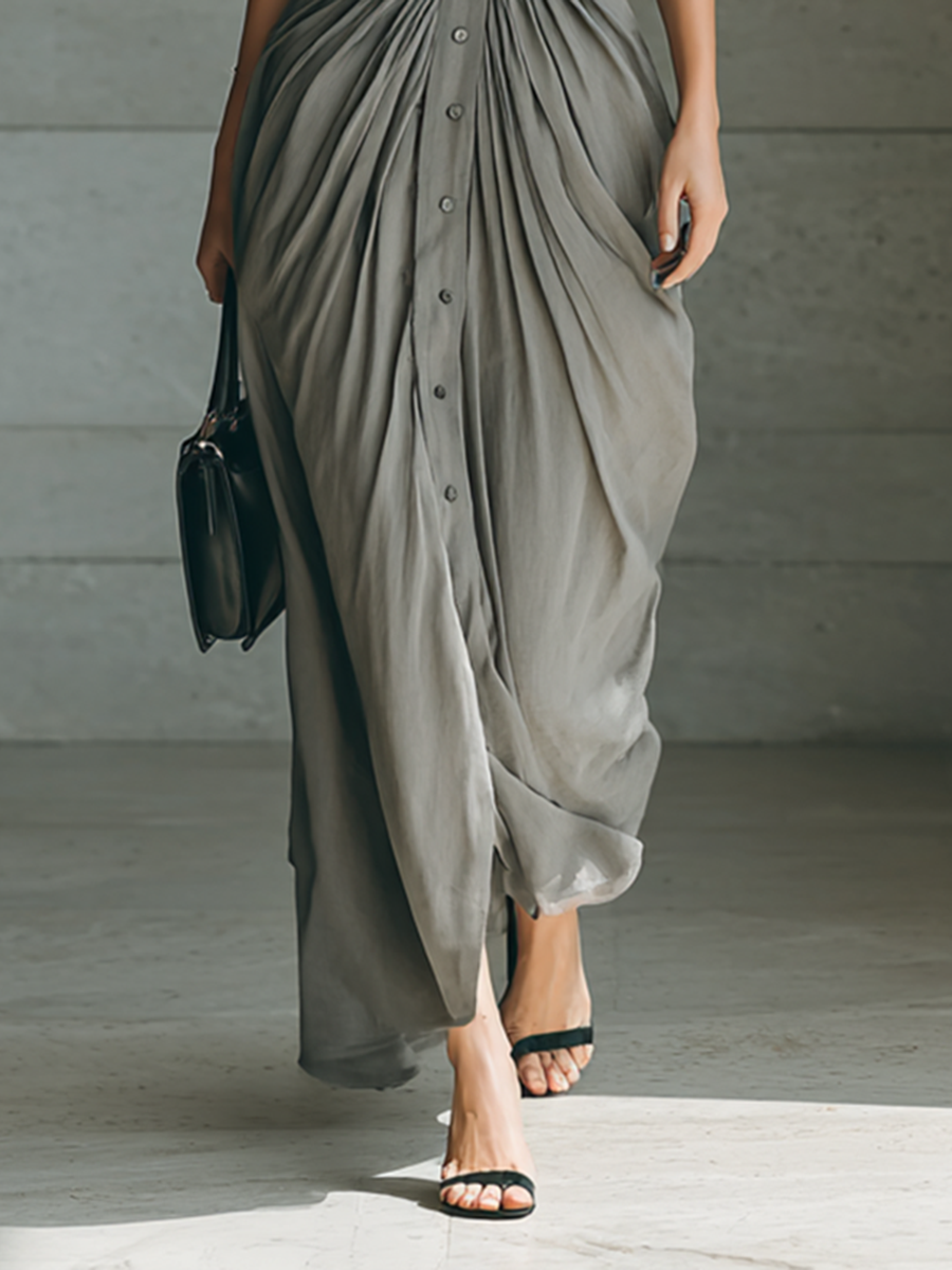 Zéphyrine | Langes plissiertes Kleid