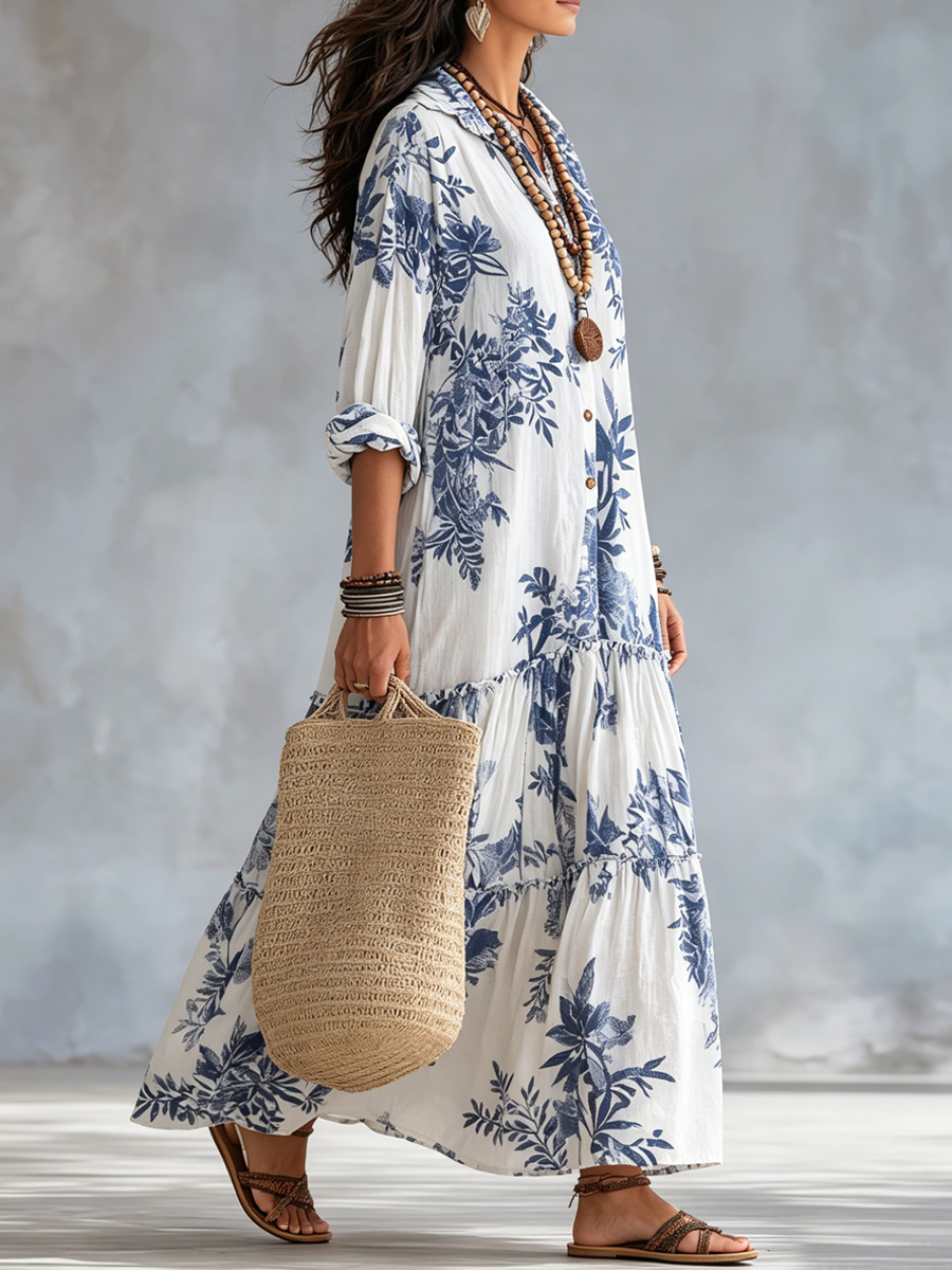 Alvilda – Maxikleid im Boho-Stil mit Blumenmuster