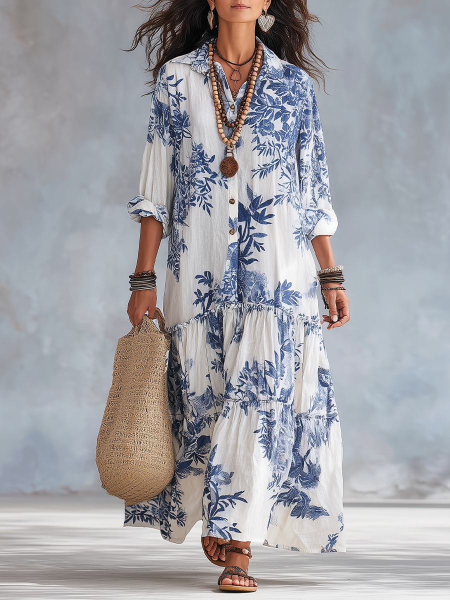 Alvilda – Maxikleid im Boho-Stil mit Blumenmuster