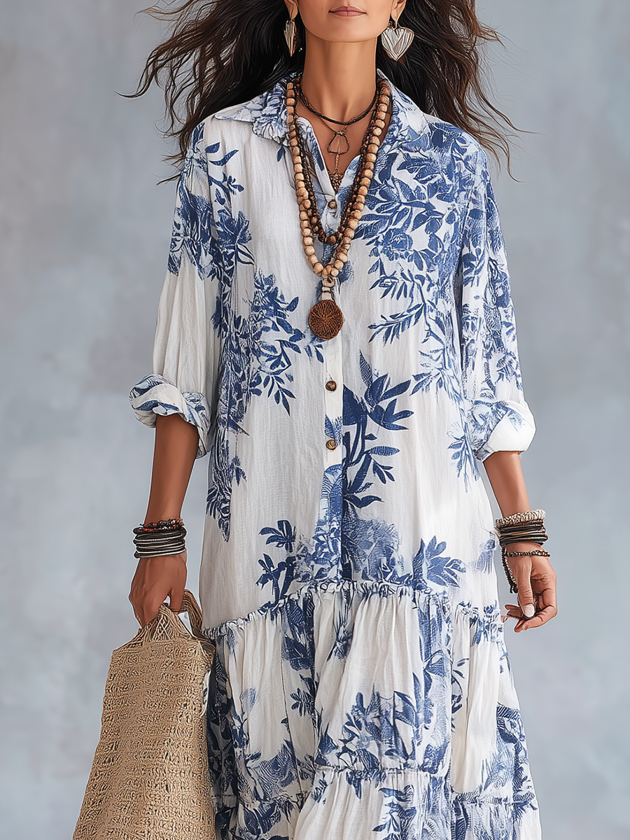Alvilda – Maxikleid im Boho-Stil mit Blumenmuster
