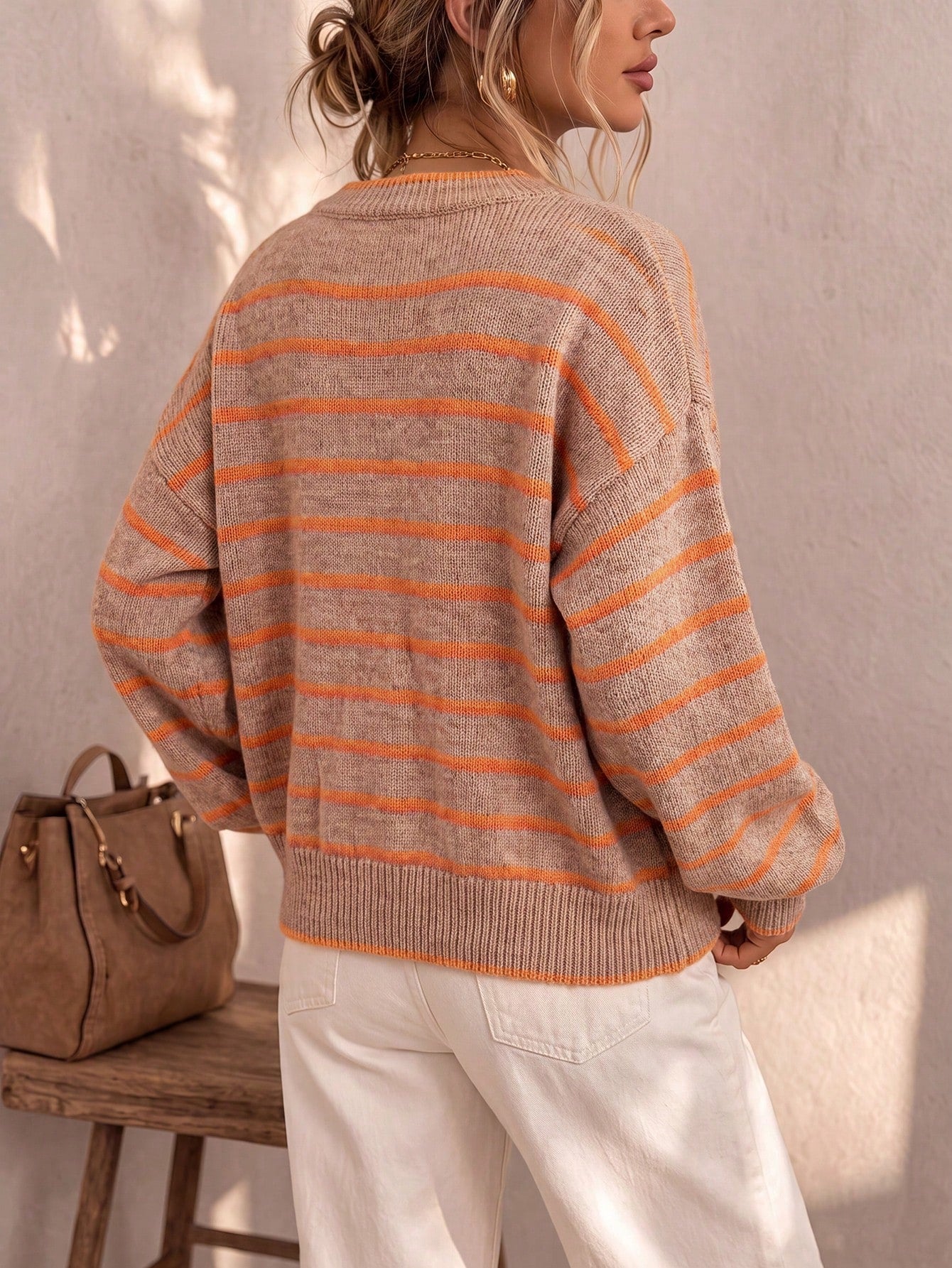 Mabel – Weiche Strickjacke mit Kontraststreifen