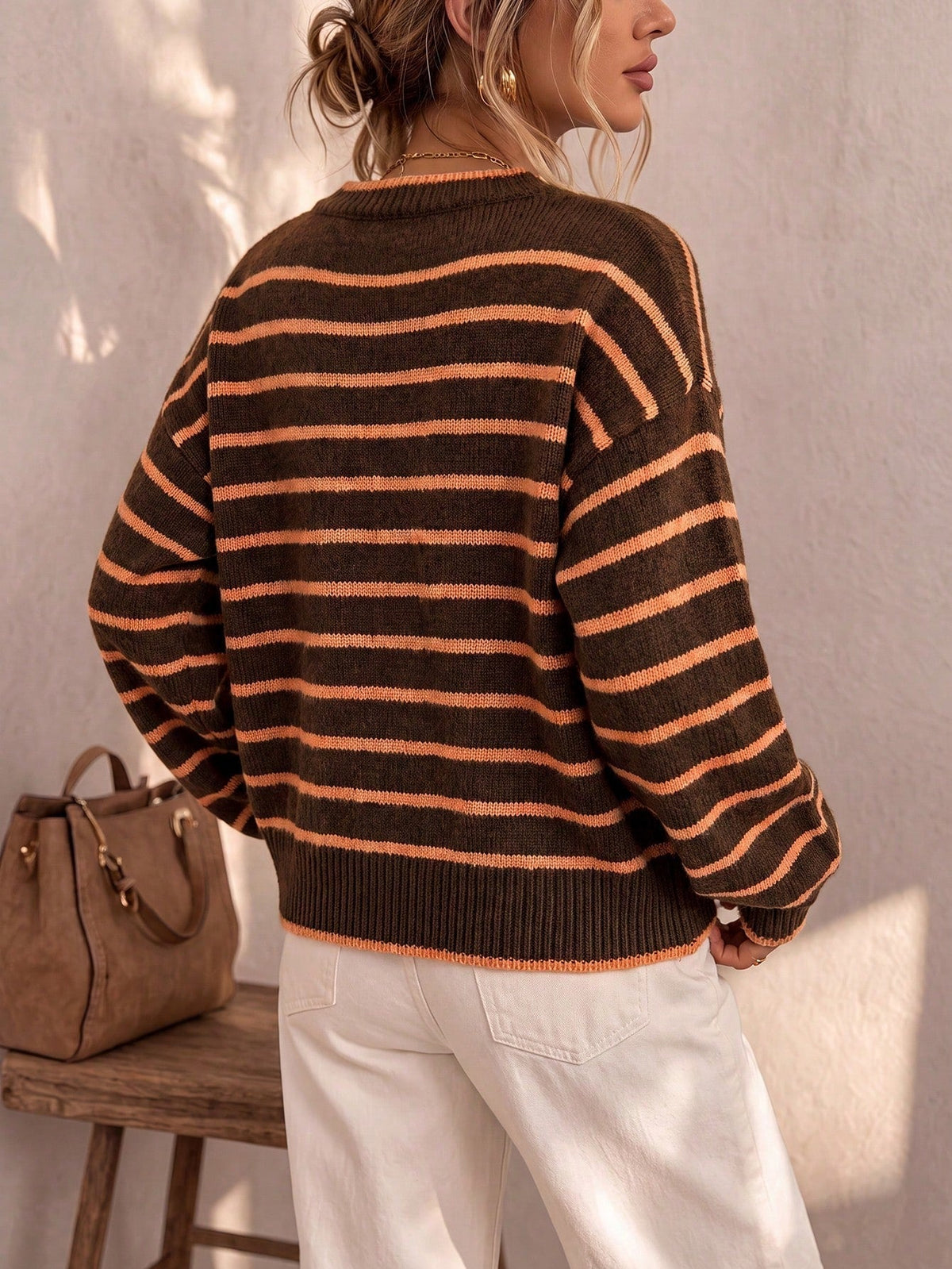 Mabel – Weiche Strickjacke mit Kontraststreifen