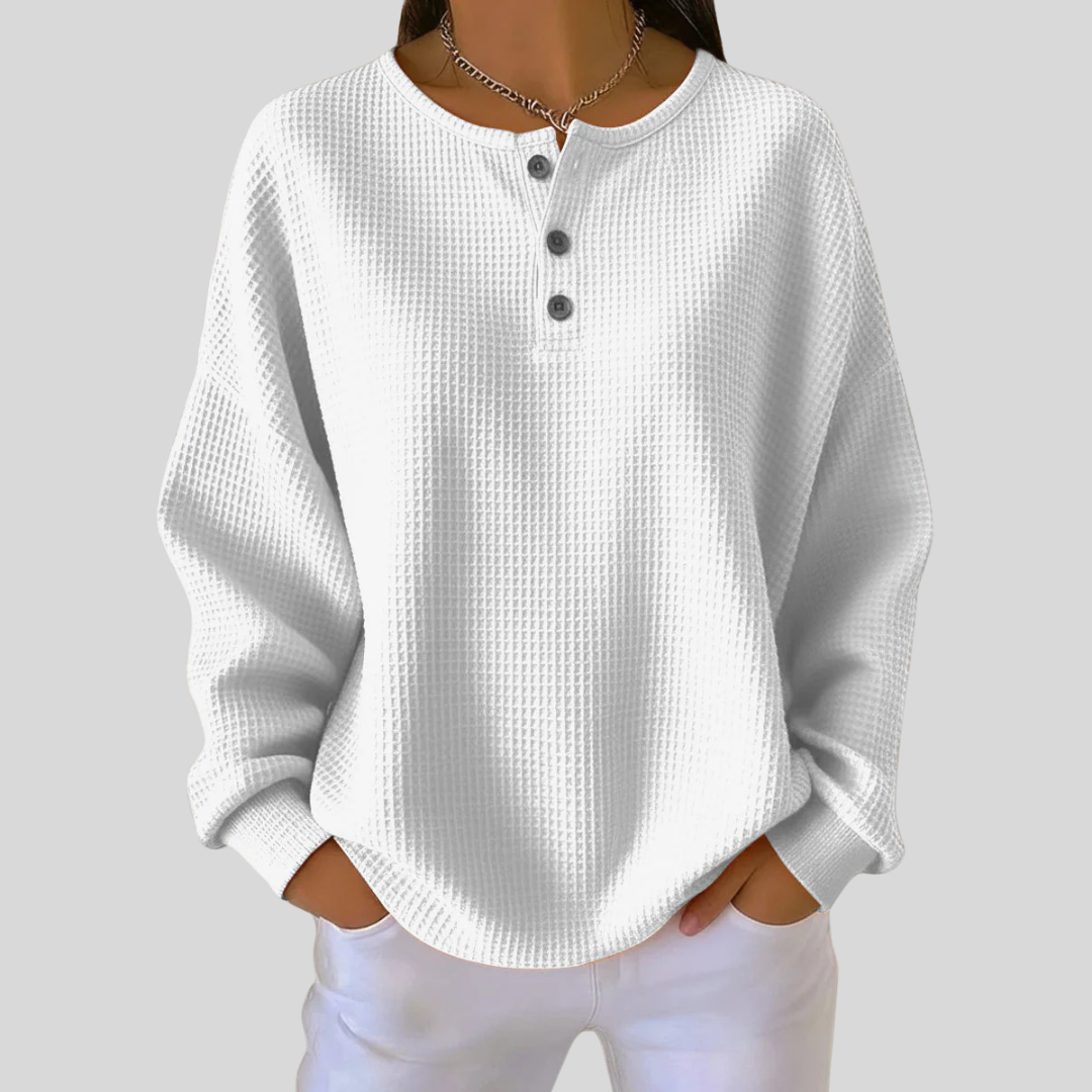 Nessa | Lässiger Henley-Sweatshirt