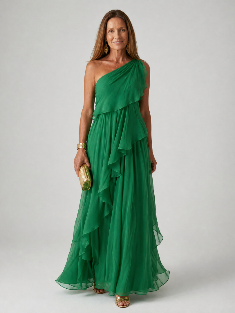 Alina – Elegantes One-Shoulder-Maxikleid
