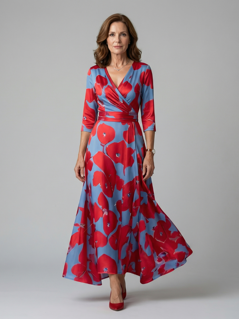 Morwenna | Wickel-Maxikleid mit Blumenmuster