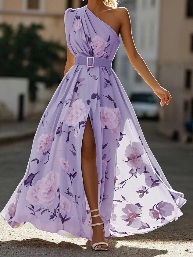 Julie | Chiffon Floral Chiffon Grün Chiffon Maxikleid
