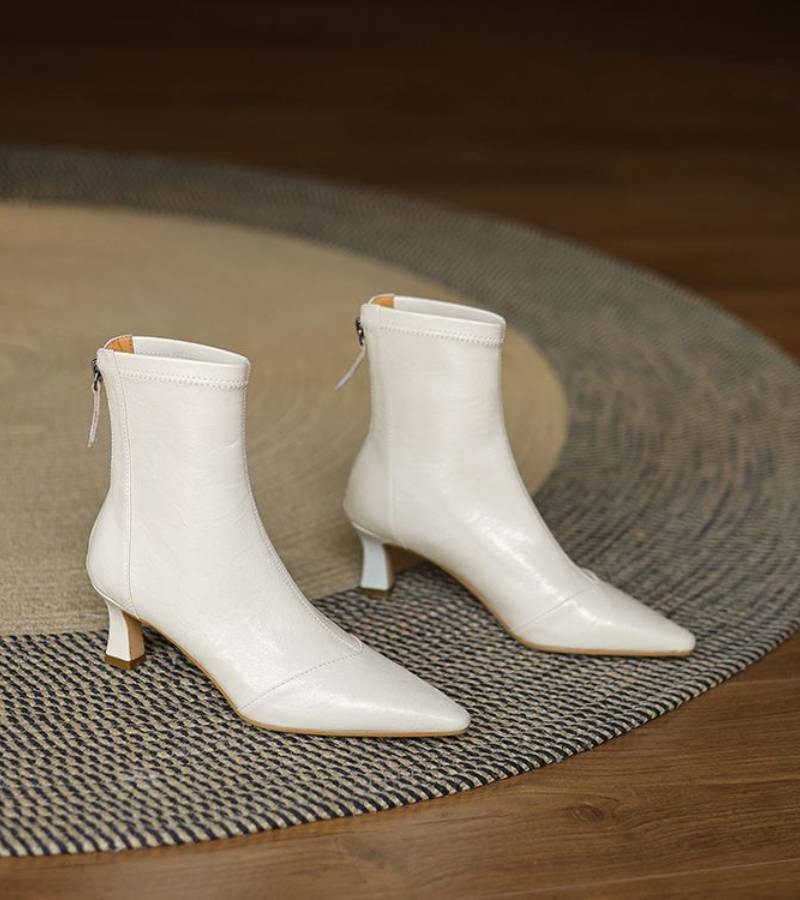 Charlotte-May | Lederstiefeletten mit Absatz