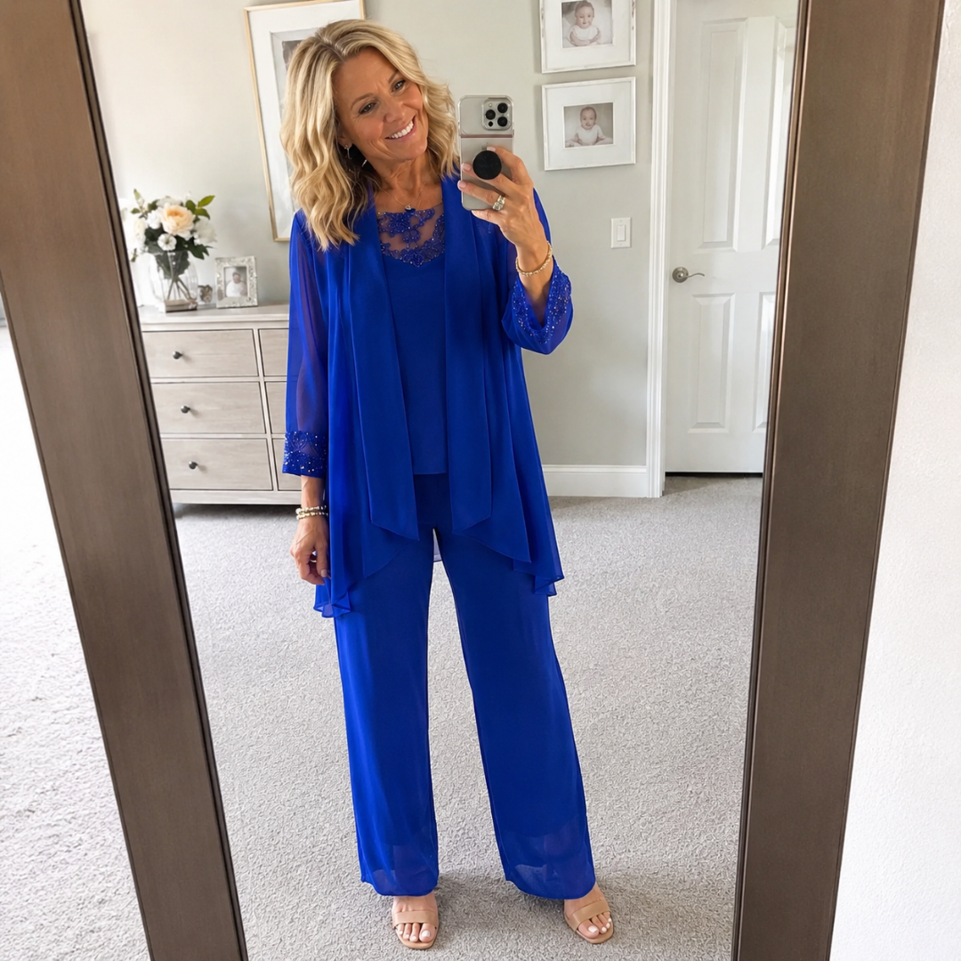 Éléonore | Set mit fließender Jacke und weiter Hose