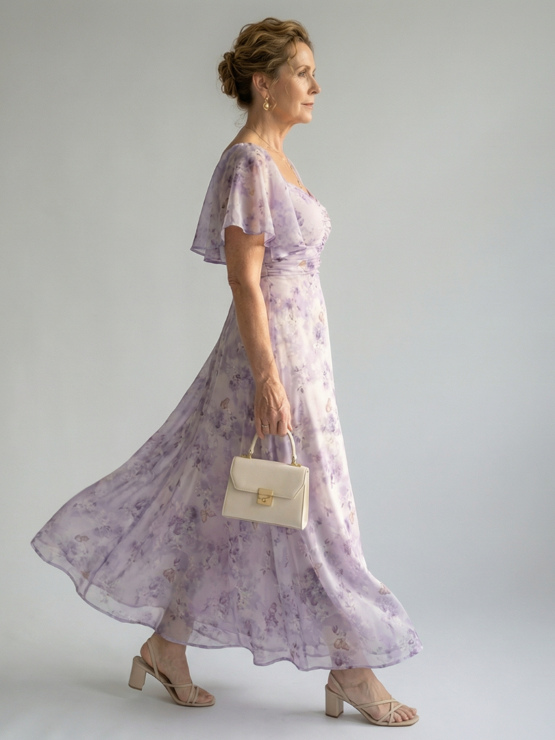 Vaelis | Midikleid mit Flatterärmeln