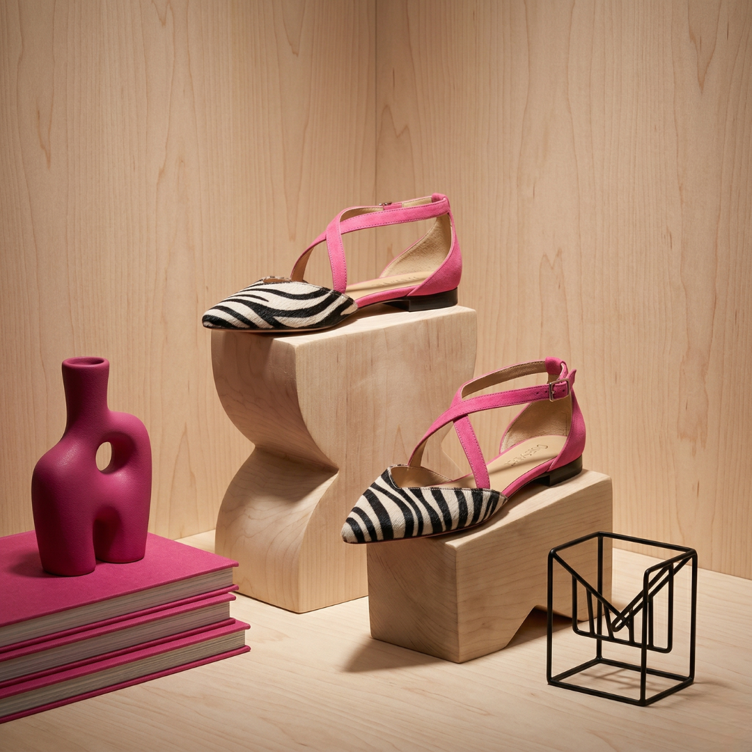 Fernanda Zebra-Ballerinas mit Riemen