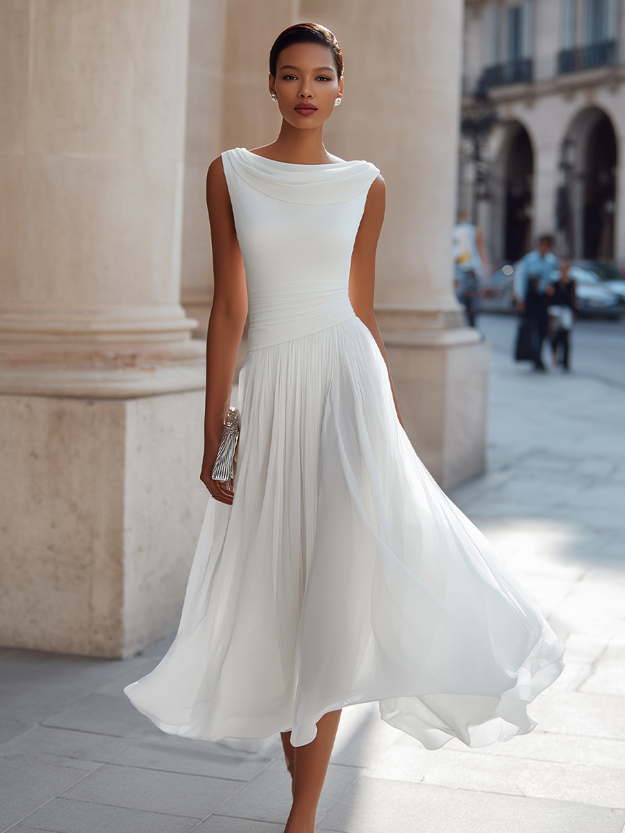Mirella | Elegantes Midikleid mit Plissee