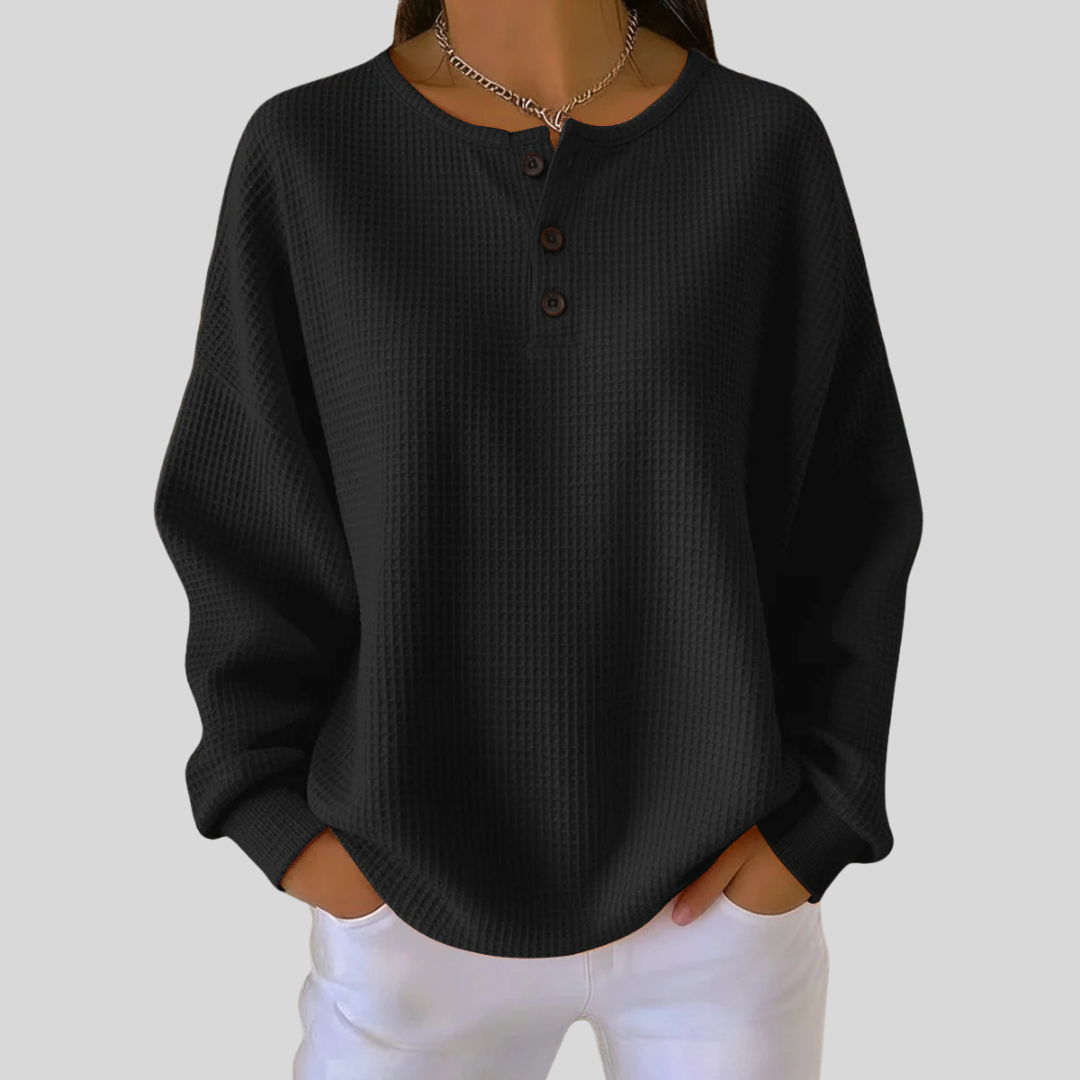 Nessa | Lässiger Henley-Sweatshirt