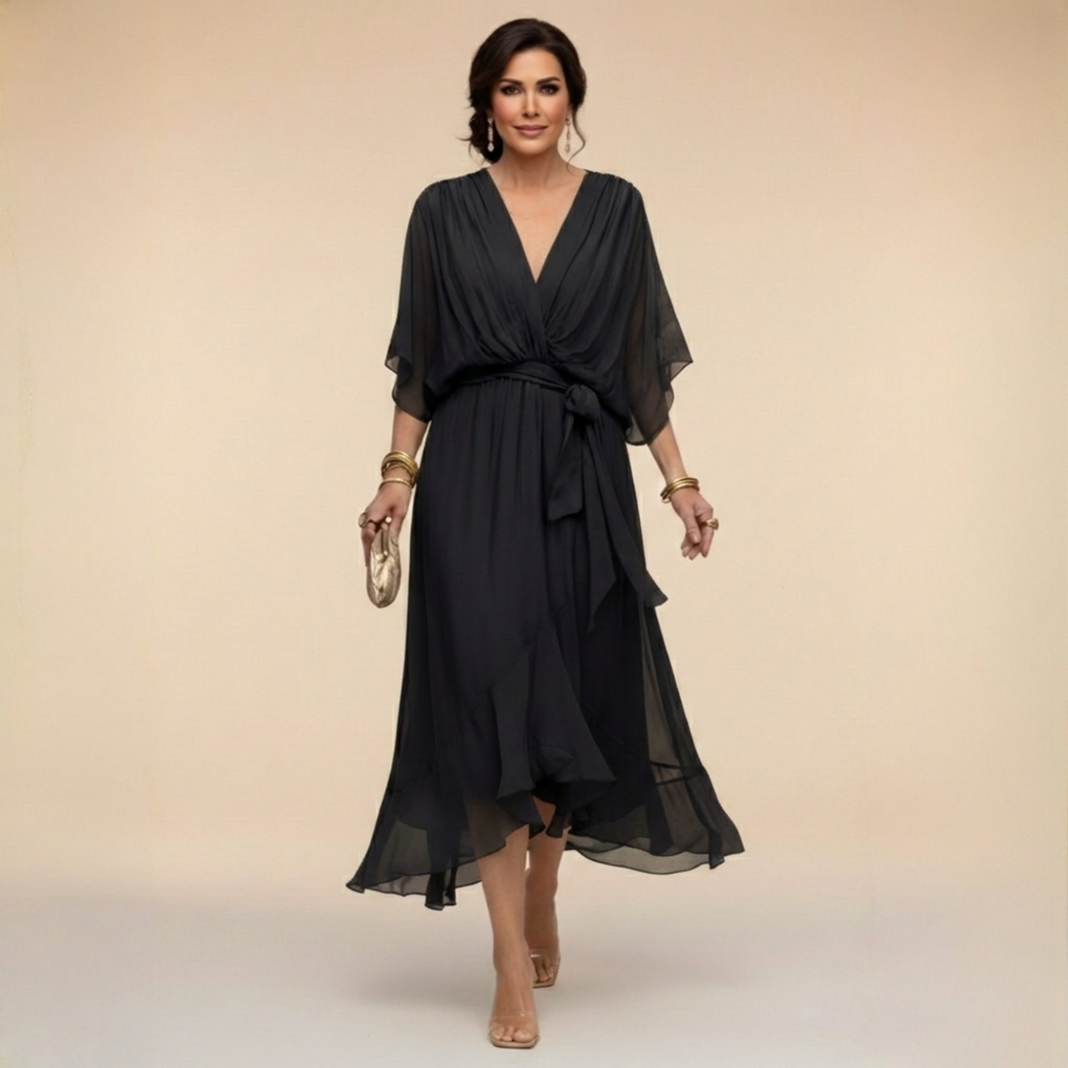 Verity | Midikleid mit V-Ausschnitt