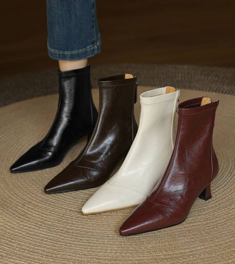Charlotte-May | Lederstiefeletten mit Absatz