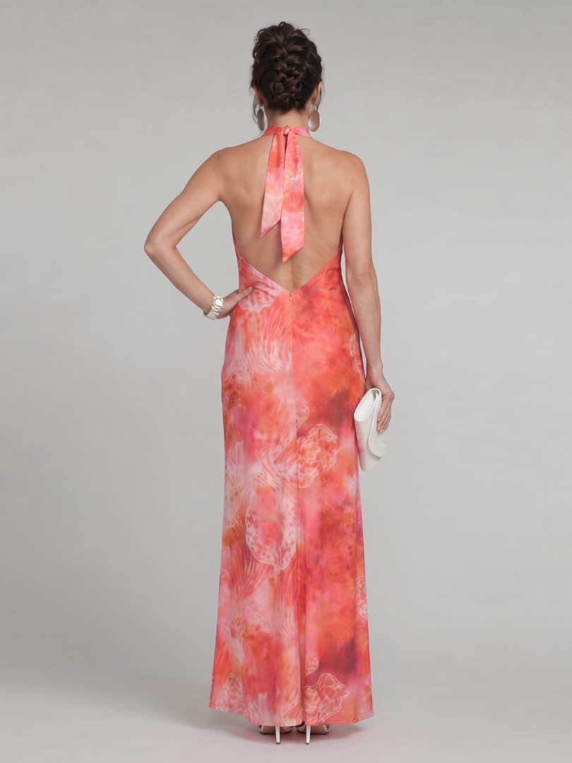 Coraline | Trägerloses Maxikleid mit Print