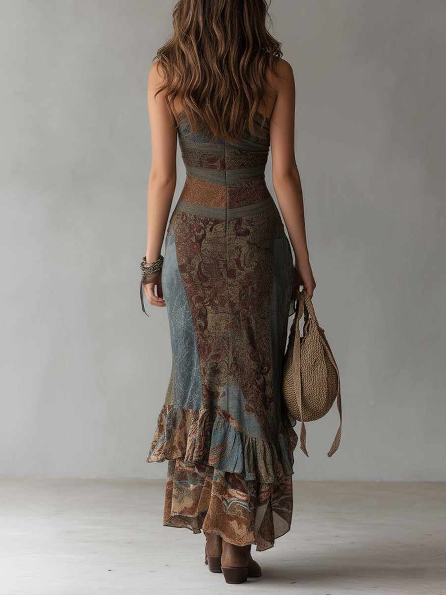 Truus | Vintage Floral Maxikleid