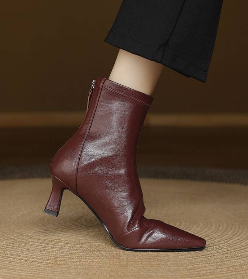 Charlotte-May | Lederstiefeletten mit Absatz