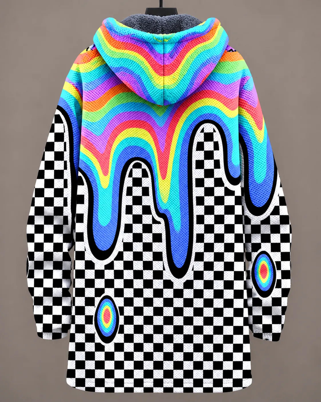 Vivienne Regenbogen-Karo-Kapuzenjacke