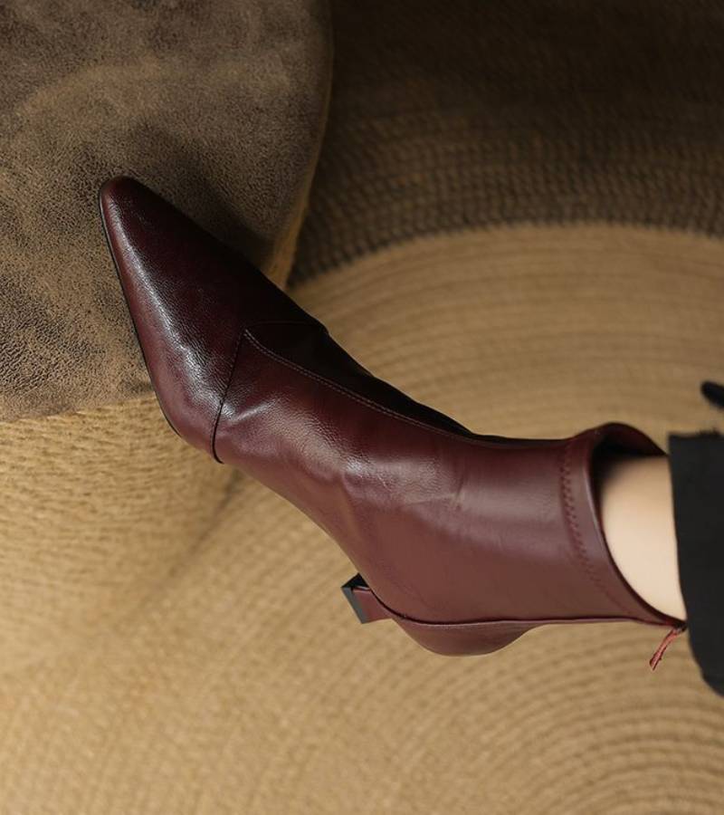 Charlotte-May | Lederstiefeletten mit Absatz