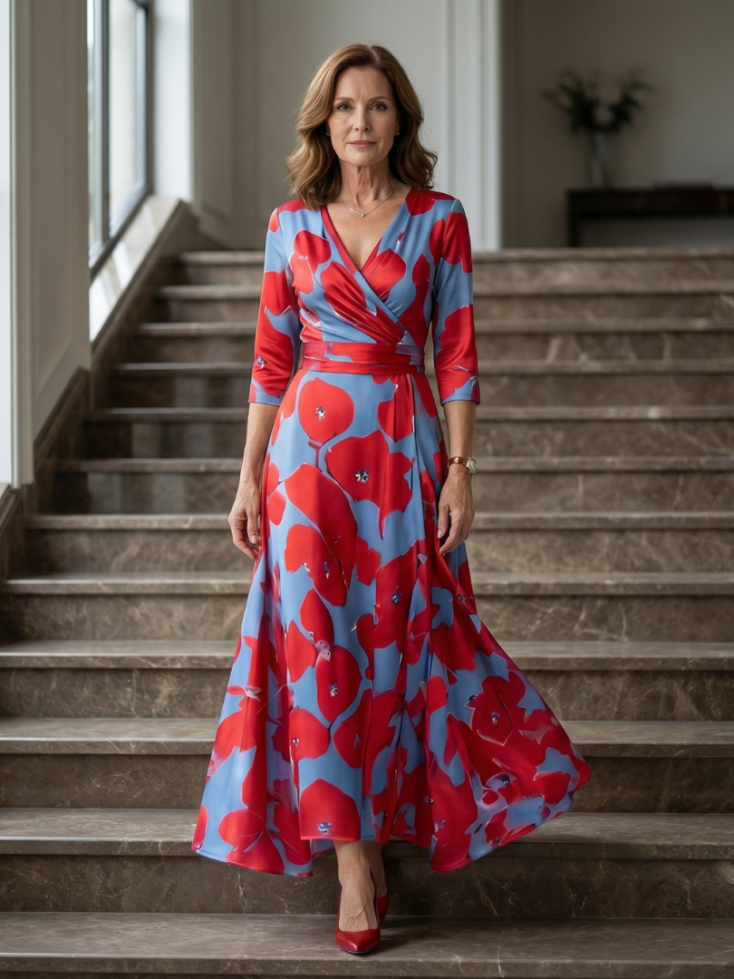 Morwenna | Wickel-Maxikleid mit Blumenmuster