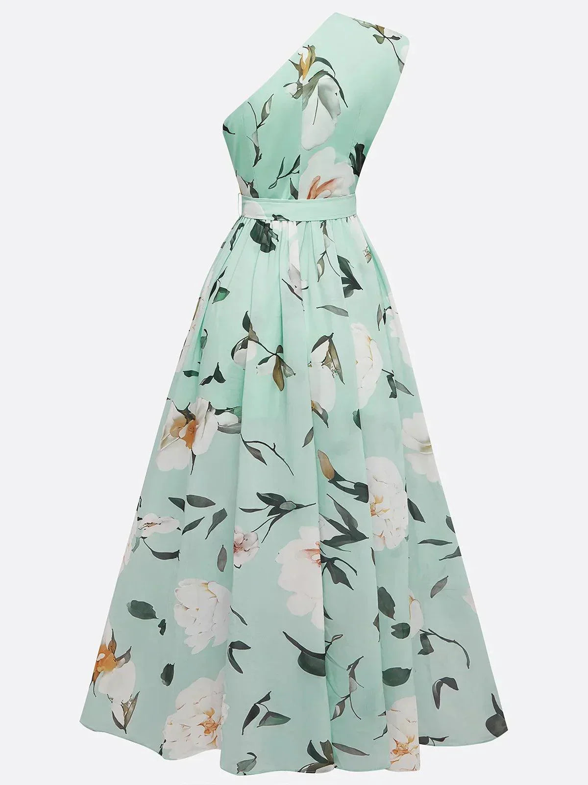 Julie | Chiffon Floral Chiffon Grün Chiffon Maxikleid