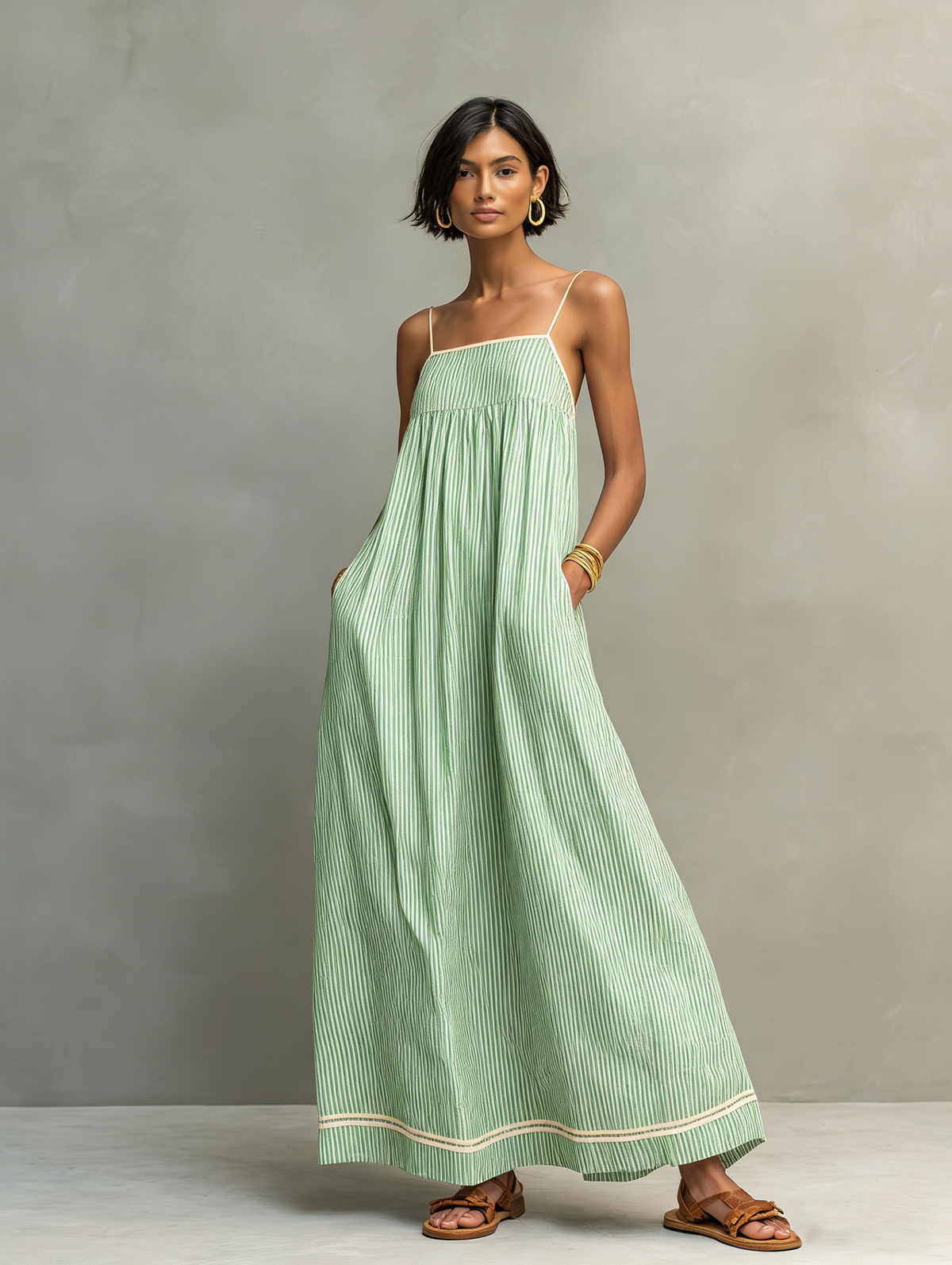 Petra | Gestreiftes Maxikleid