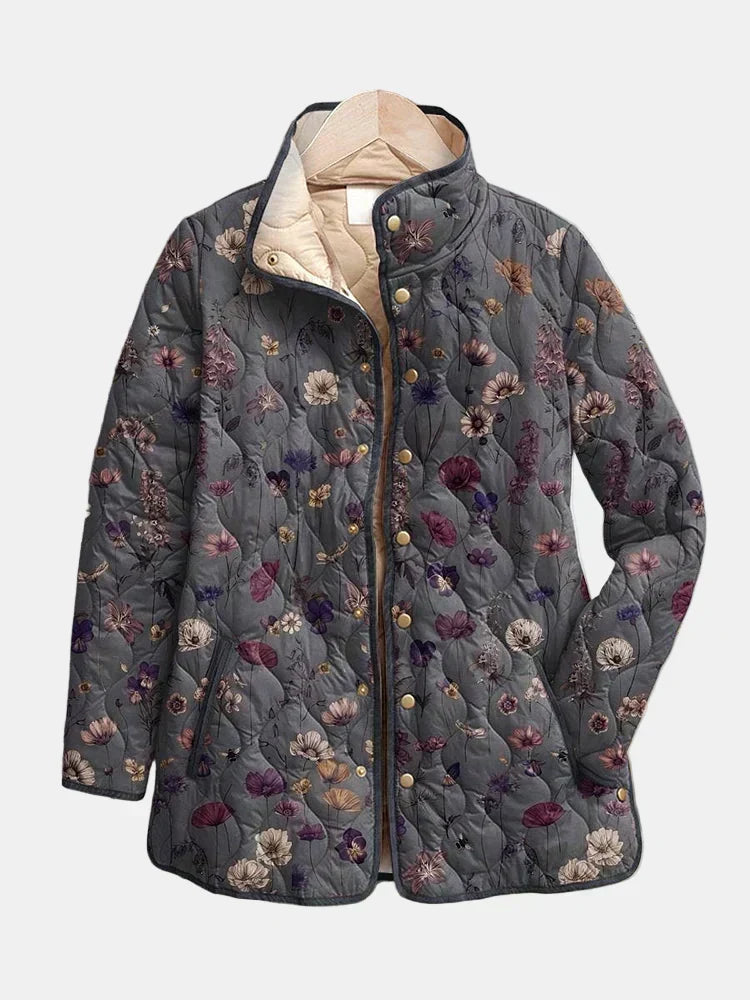 NIVA | VINTAGE-STEPPJACKE MIT BLUMENPRINT