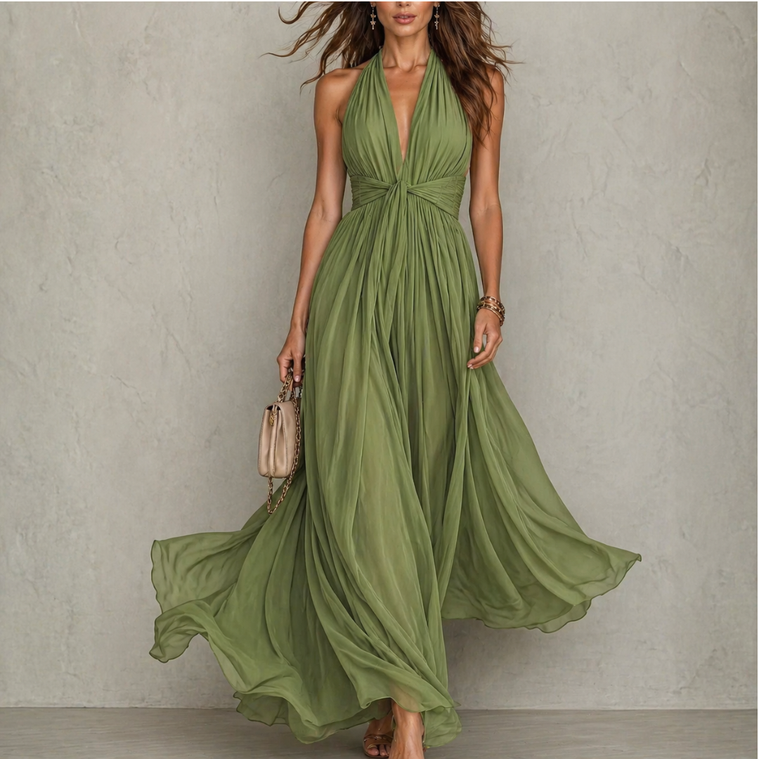 Clemency | Neckholder-Maxikleid aus Chiffon
