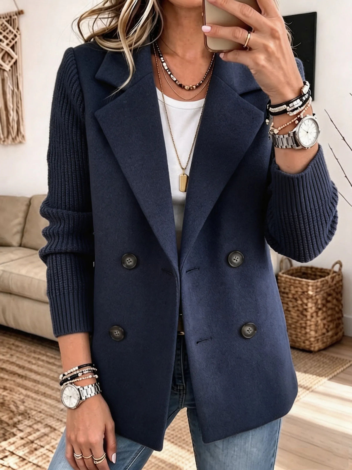 Clara – Blazer mit Strickärmeln
