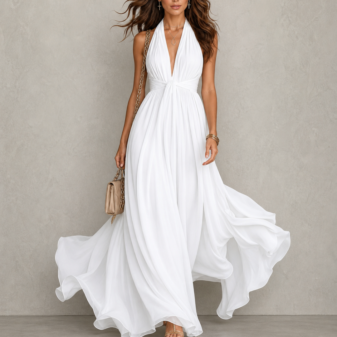 Clemency | Neckholder-Maxikleid aus Chiffon