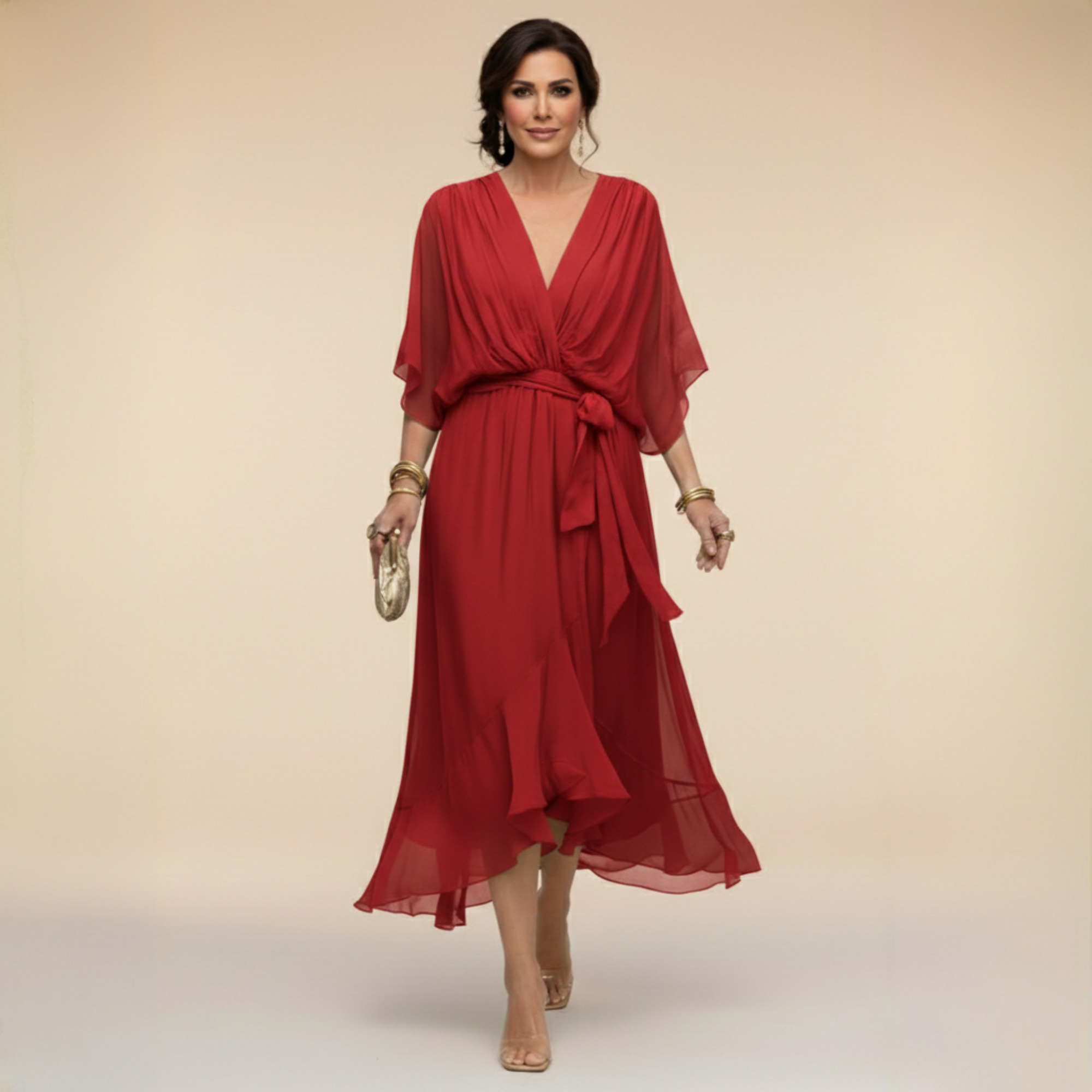 Verity | Midikleid mit V-Ausschnitt