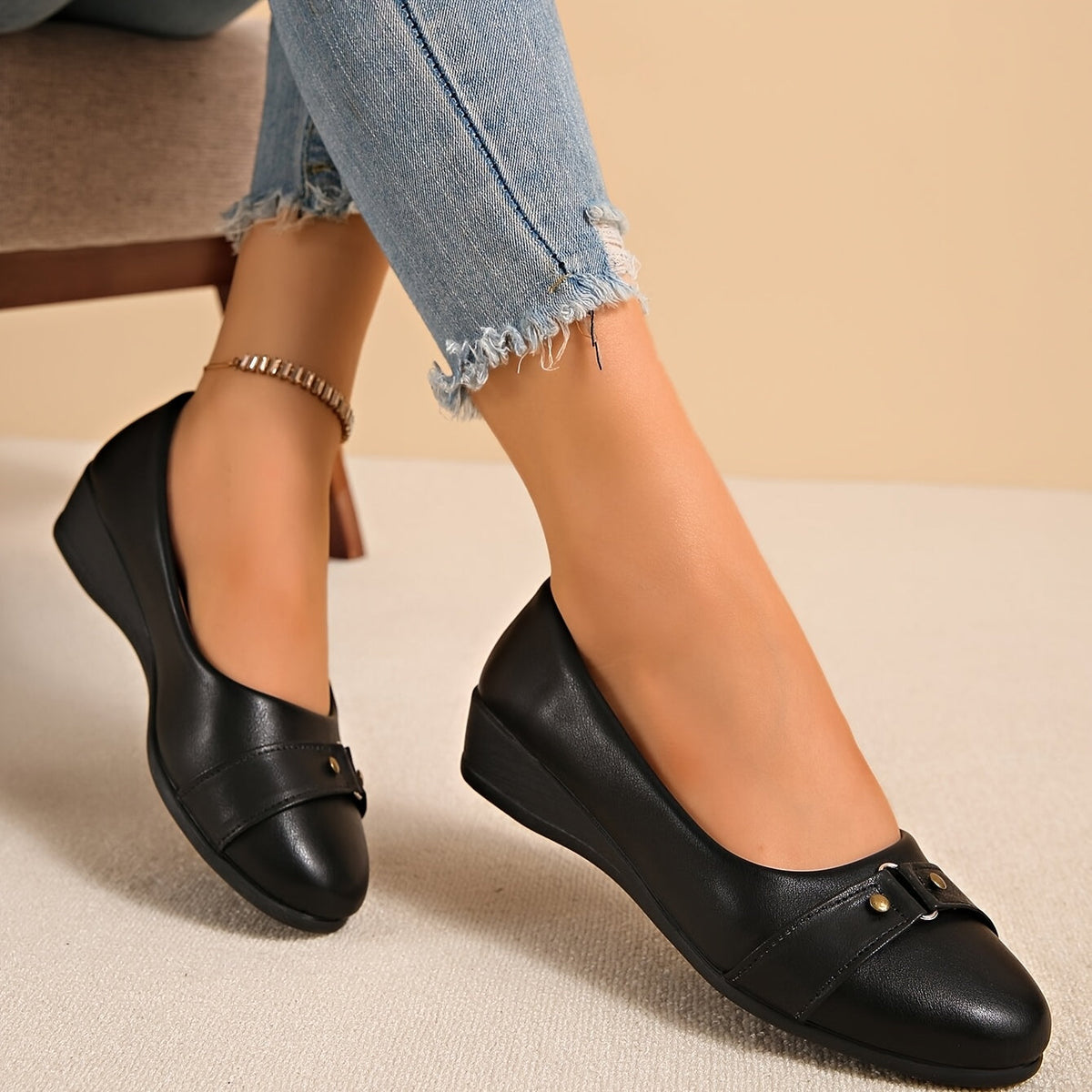 Mavis | Gepolsterte Schuhe mit Keilabsatz