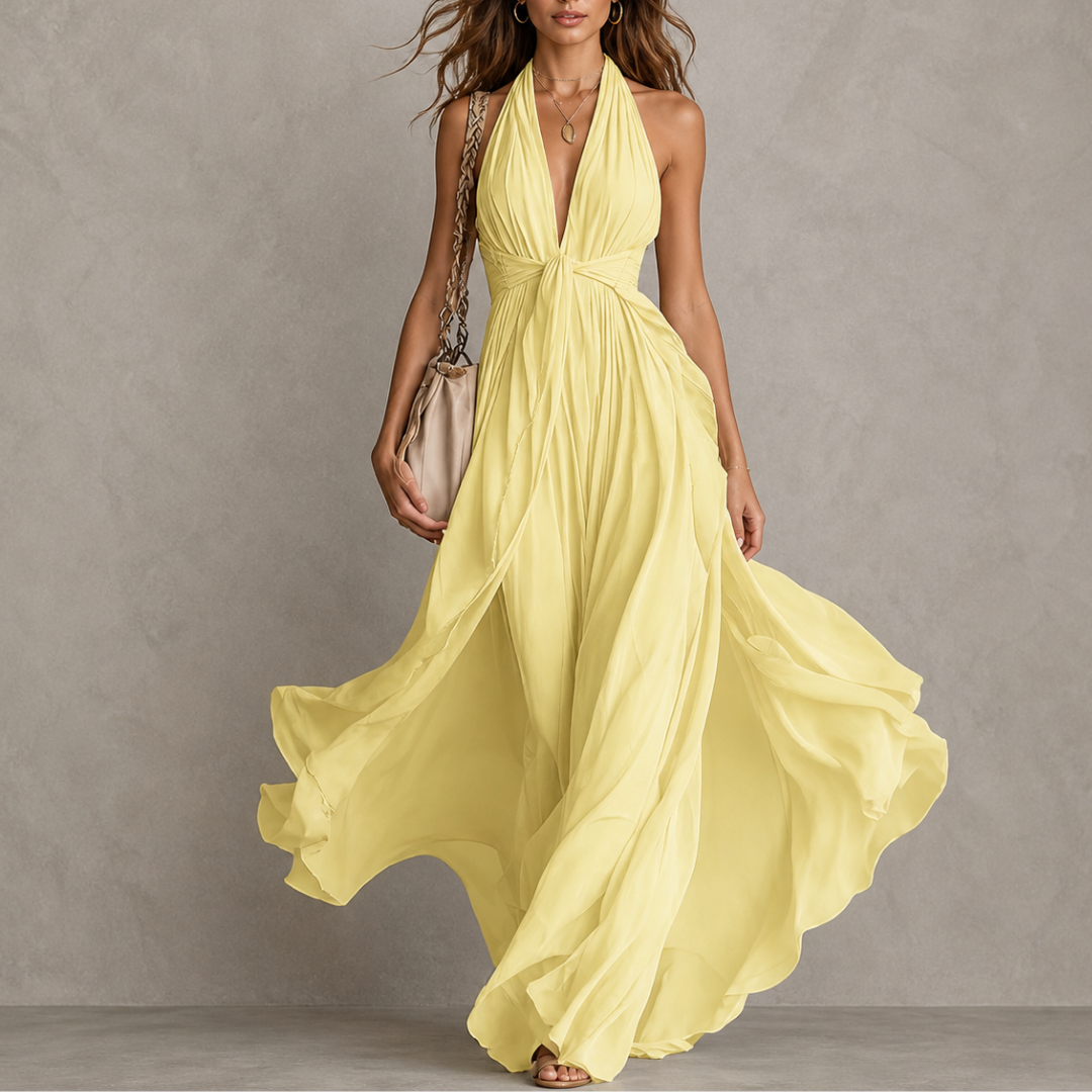 Clemency | Neckholder-Maxikleid aus Chiffon