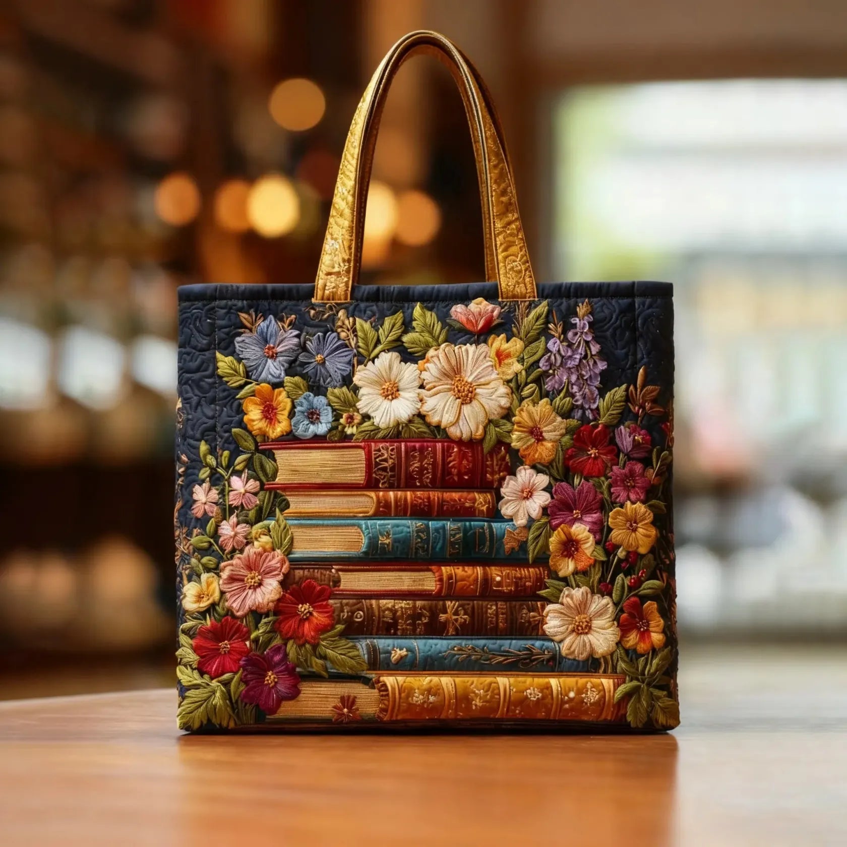 Handgefertigte Tasche mit Blumendruck