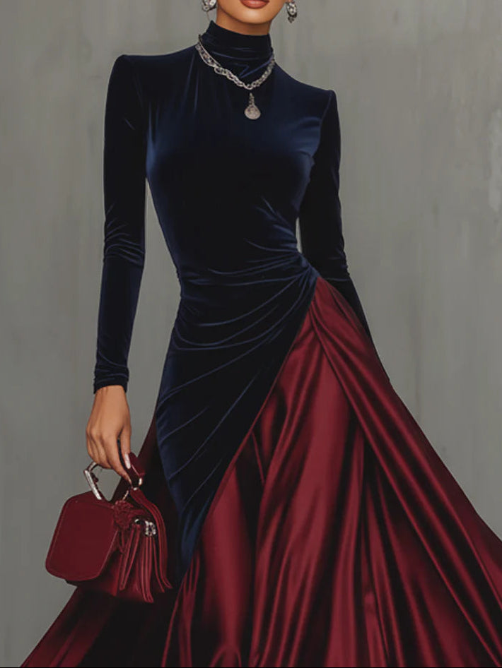Lucrèce | Zweifarbiges langes Kleid