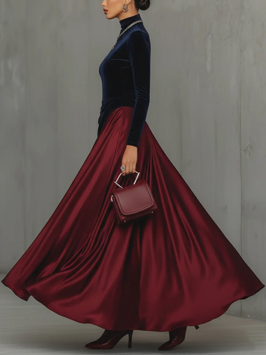 Lucrèce | Zweifarbiges langes Kleid