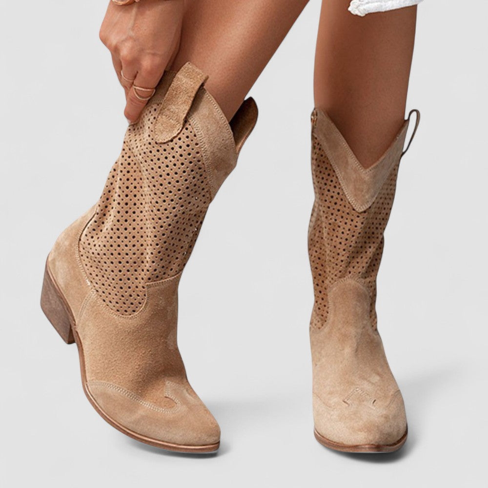 Quinn | Perforierte Westernstiefel