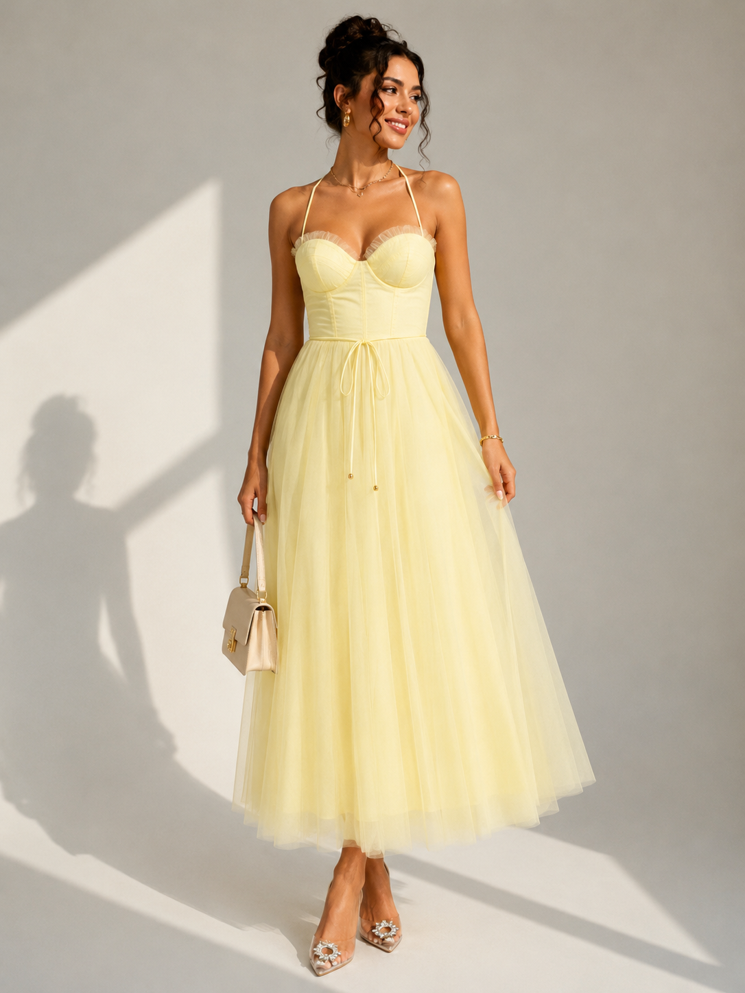 Ines | Midikleid mit betonter Taille
