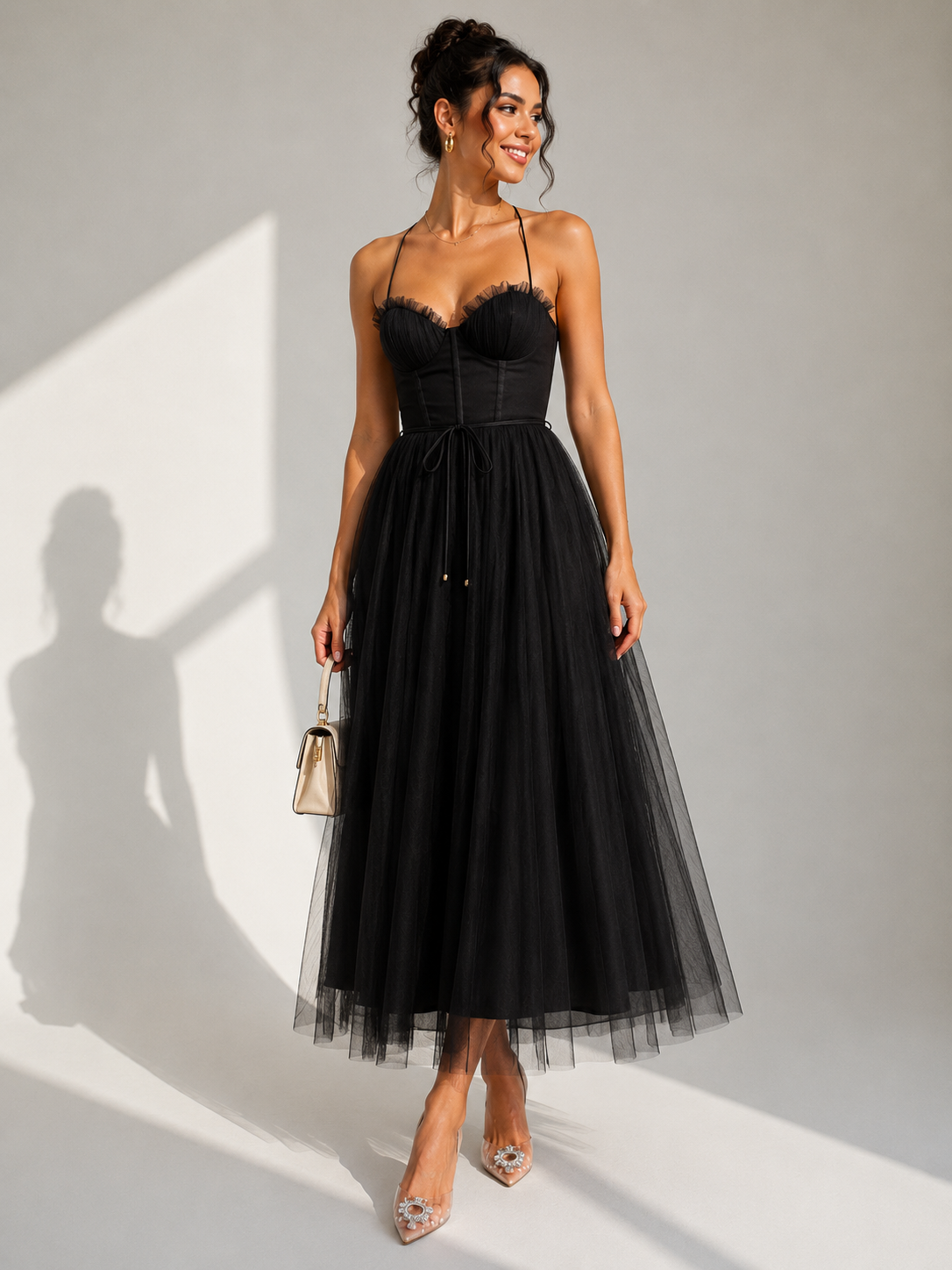 Ines | Midikleid mit betonter Taille