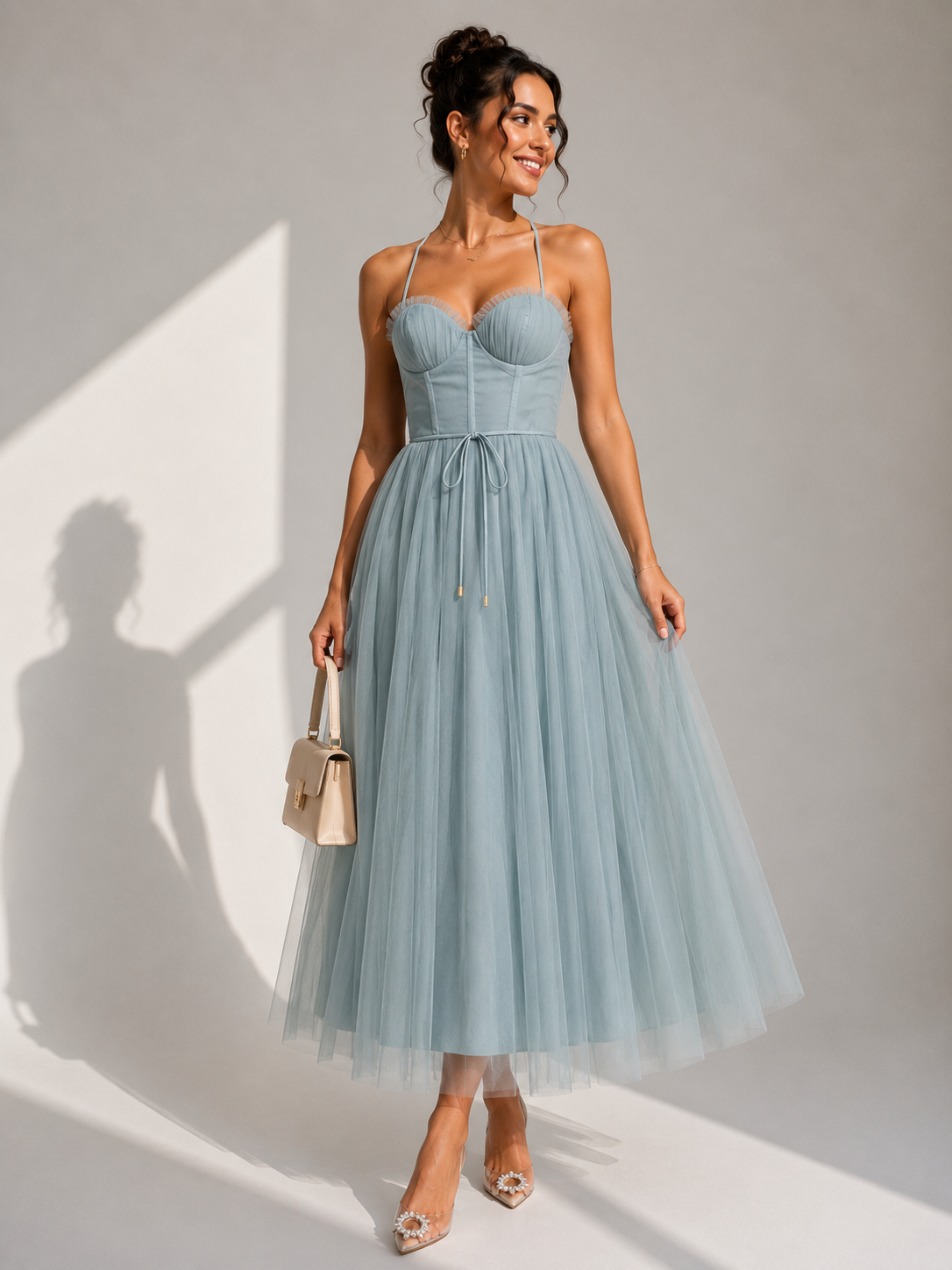 Ines | Midikleid mit betonter Taille