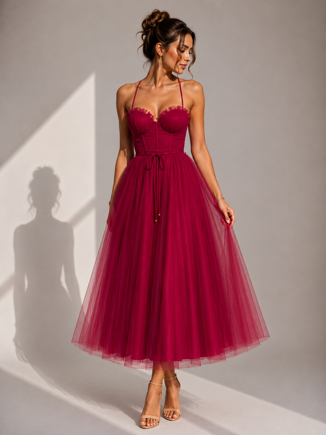 Ines | Midikleid mit betonter Taille