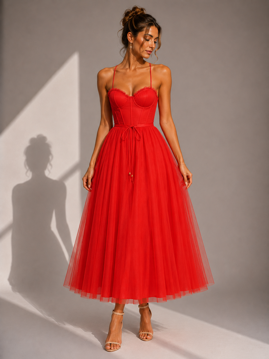 Ines | Midikleid mit betonter Taille