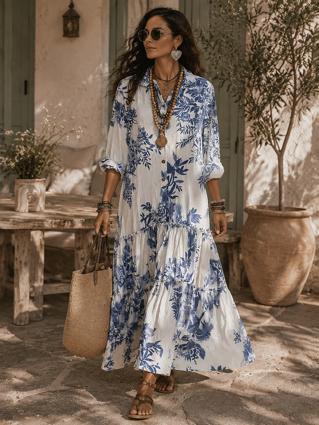 Alvilda – Maxikleid im Boho-Stil mit Blumenmuster