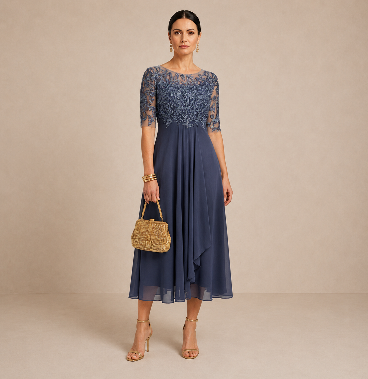 Ysabel | Gerafftes Midikleid