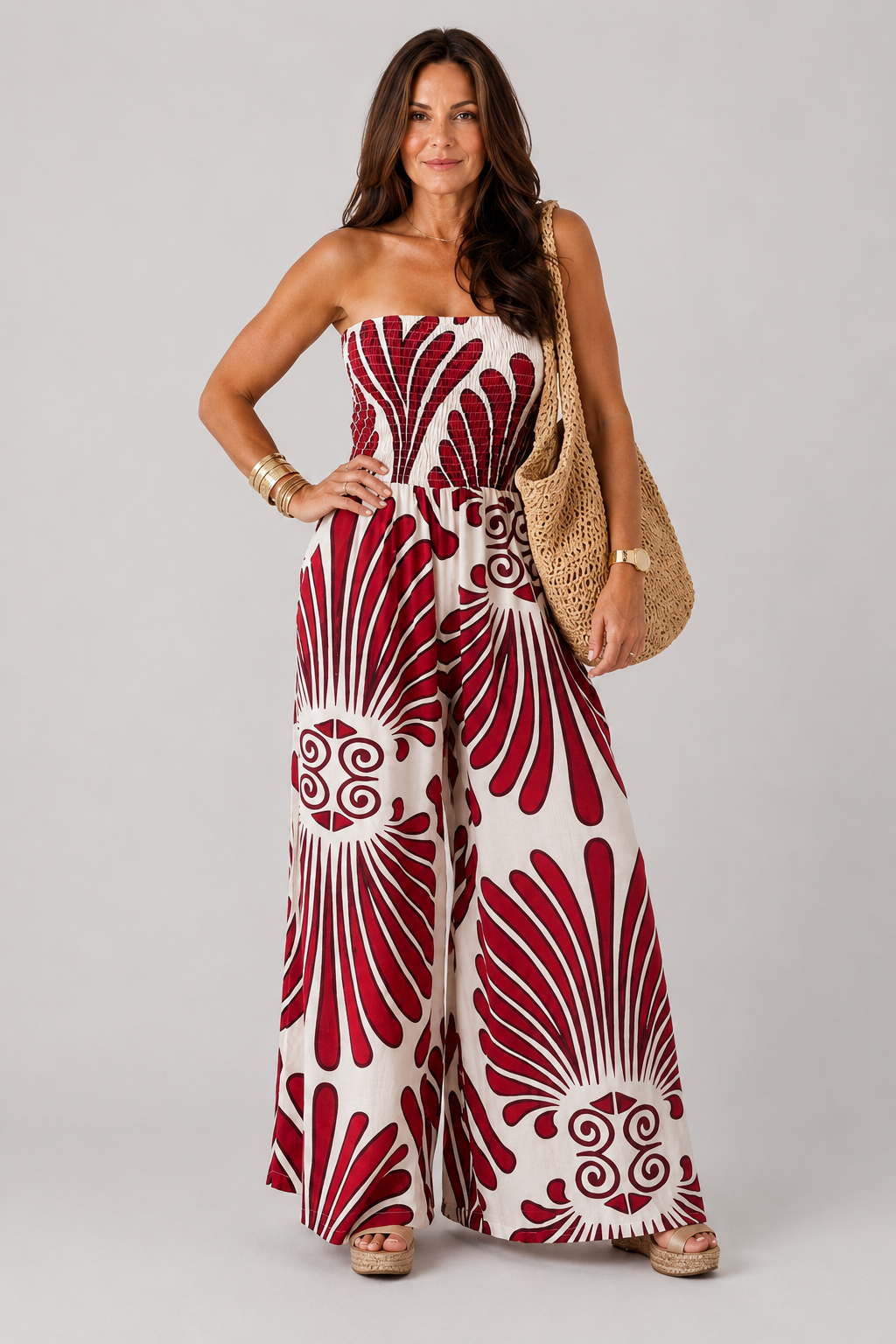 Diane | Fließendes trägerloses Maxikleid