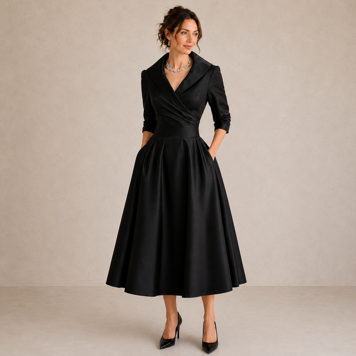 Ffion | Figurbetontes Midikleid