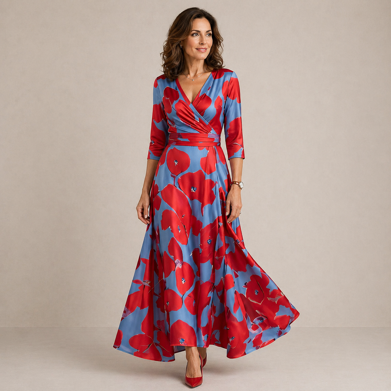 Morwenna | Wickel-Maxikleid mit Blumenmuster
